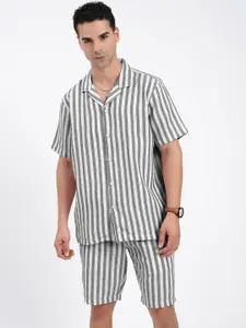 SHOWOFF Striped Shirt With Shorts Co-Ords