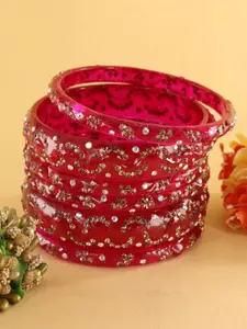 LAVAZZA Set Of 6 Crystal & Zircon-Studded Antique Bangles