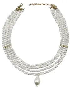 NAMAN ARTS Brass Gold-Plated Layered Necklace