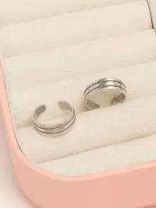 LeCalla Rhodium-Plated Toe Rings