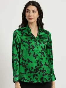 FableStreet Classic Floral Printed Satin Casual Shirt