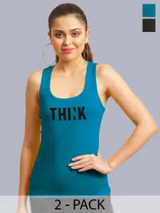 FBAR Women Pack Of 2 Print Cotton Tank Top