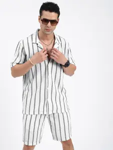 SHOWOFF Striped Shirt With Shorts Co-Ords
