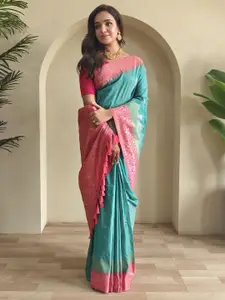 DEVATITHI Elegant Zari Silk Sarees with Designer Borders