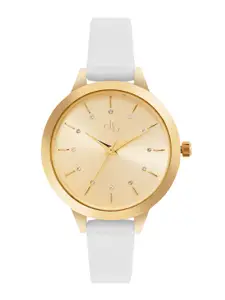 DressBerry Women Brass Dial & Leather Straps Analogue Watch DB25-7A