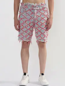 SHOWOFF Men Regular Fit Low-Rise Denim Shorts