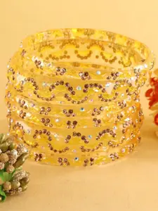 LAVAZZA Set Of 6 Crystal & Zircon-Studded Antique Bangles