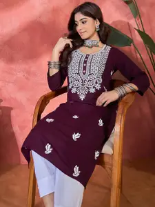 Sangria Women Ethnic Motifs Straight Kurta