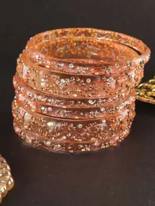 LAVAZZA Set Of 6 Crystal & Zircon-Studded Bangles