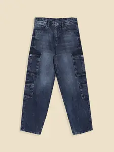 Allen Solly Junior Boys Pure Cotton Regular Fit Mid-Rise Light Fade Jeans