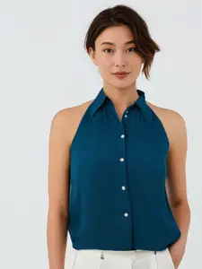 all about you Women Teal Shirt Style Top