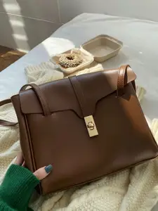 CORSICA Embellished PU Oversized Bucket Satchel with Quilted