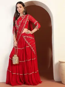 Chhabra 555 Embroidered Georgette Lehenga Choli With Dupatta