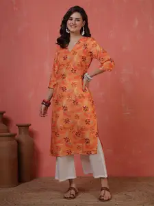 Anouk Rustic Women Floral Chanderi Silk Kurta