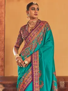 Anouk Floral Printed Banarasi Saree