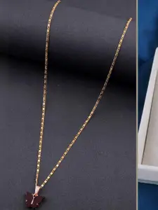 DressBerry Pack of 2 Brass Minimal Necklace