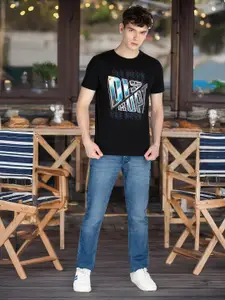 Status Quo Men Printed Applique T-shirt