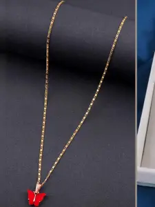 DressBerry Pass Of 2 Brass Minimal Necklace