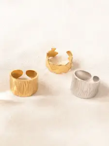 Niska Set Of 3 Gold-Plated Finger Ring