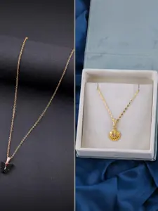 DressBerry Set of 2 Brass Minimal Necklace