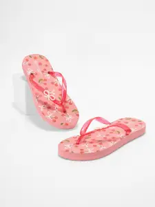 Pantaloons Junior Girls Printed Round Toe Western Embellished Rubber Open Toe Flats