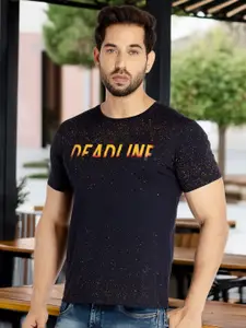 Status Quo Men Typography Printed Cotton T-shirt