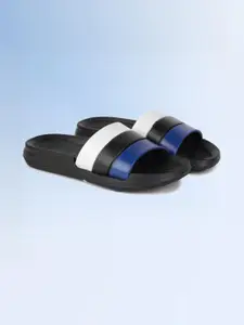 DRACKFOOT Boys Striped Sliders Flip-Flops