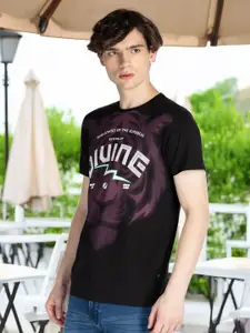 Status Quo Men Typography Printed Round Neck Cotton T-shirt