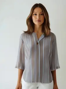 all about you Women Relaxed Fit Striped Casual Shirt