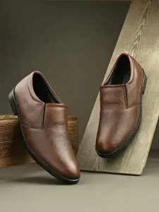 Mactree Men Leather Formal Slip-Ons