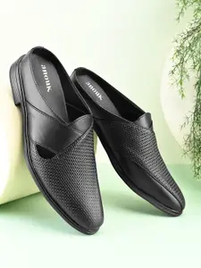 Anouk Men Textured Synthetic Leather Regular Mules