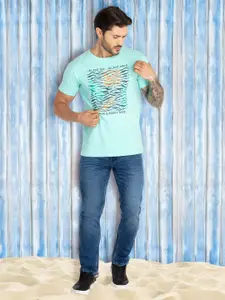 Status Quo Men Typography Printed Pure Cotton Raw Edge T-shirt