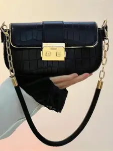 CORSICA Textured PU Oversized Structured Satchel with Applique