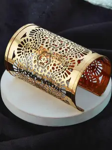 Anouk Gold Plated & Floral Shaped- Textured Contemporary bangle