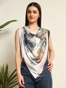 HANDICRAFT PALACE Women Printed Silk Scarf