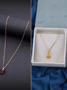 DressBerry Set of 2 Brass Minimal Necklace