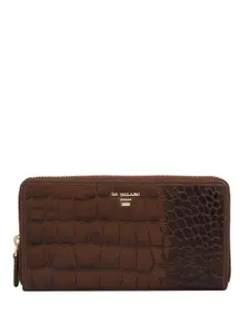 Da Milano Women Textured Leather Zip Around Wallet