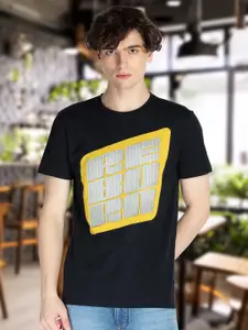 Status Quo Men Typography Printed Round Neck Cotton T-shirt