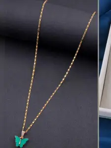 DressBerry Set of 2 Brass Minimal Necklace