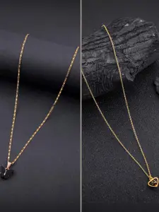 DressBerry Set of 2 Brass Minimal Necklace