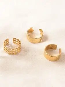 Niska Set Of 3 Gold-Plated Finger Ring