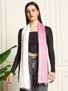 Ravaiyaa Women Colourblocked Scarf With Tasselled