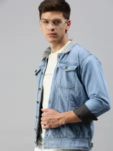 VOXATI Spread Collar Cotton Denim Jacket