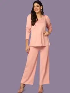 SRUTVA FASHION Sweetheart Neck Top With Palazzos Co-Ords