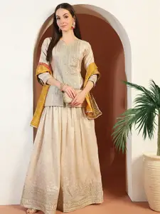 Chhabra 555 Banarasi Embroidery & Bandhani Art Silk Lehenga With Choli & Dupatta
