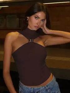 MIAKEE High Neck Fitted Top