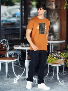 Status Quo Men Typography Printed Round Neck Cotton T-shirt
