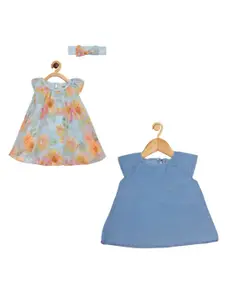 Creative Kids Girls Pack Of 2 Floral Printed Georgette A-Line Dress
