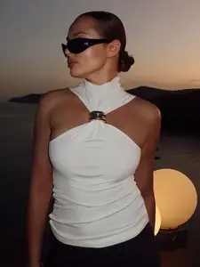 MIAKEE Women Halter Neck Top