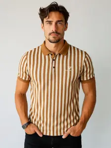 WILD ELEPHANT Striped Polo Collar T-shirt